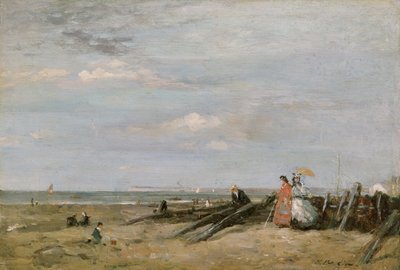 Eine Strandszene in Trouville, 1860er Jahre von Eugene Louis Boudin